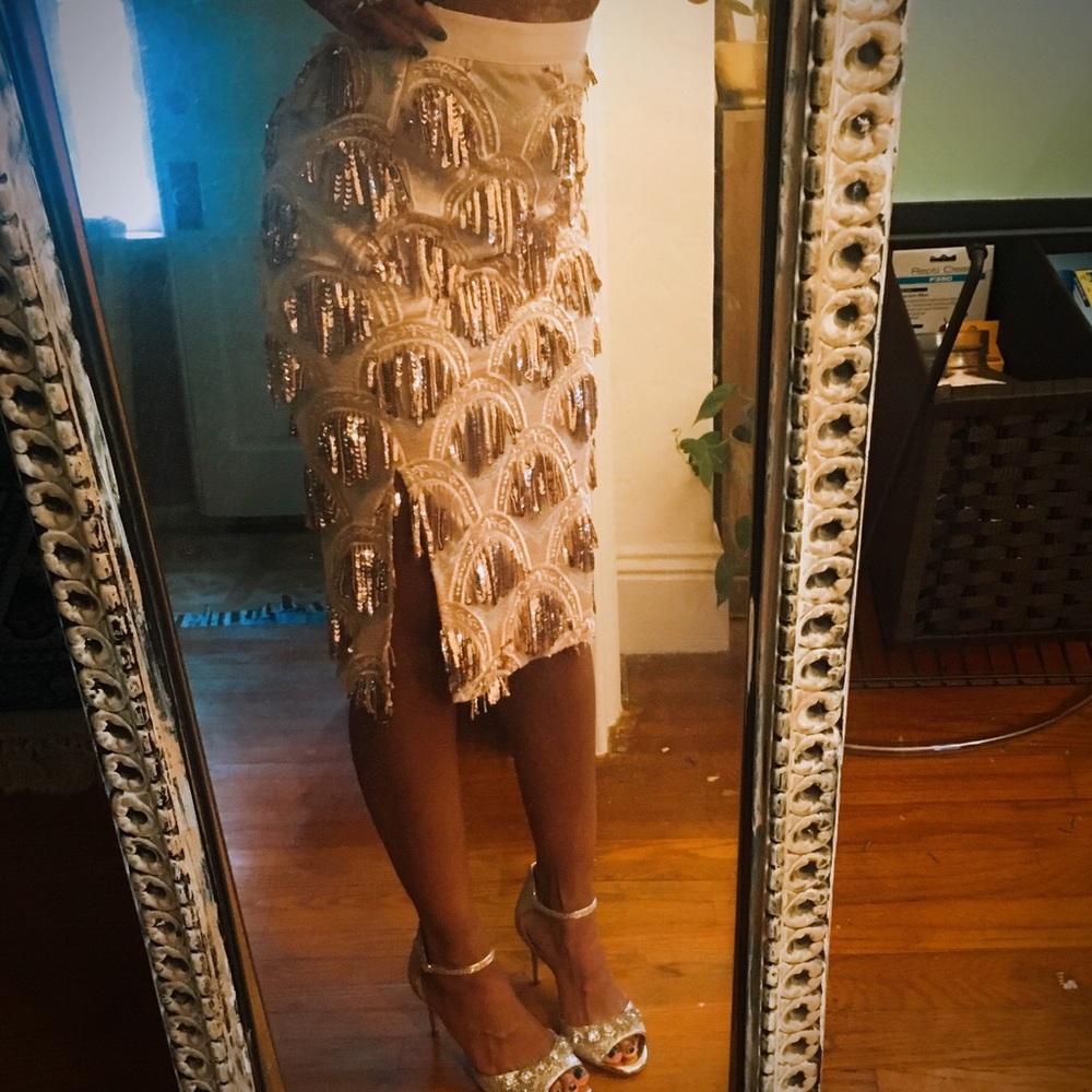 Sequined dressy pencil skirt